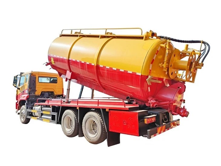 HOWO Combined Sewer Jetting And Vacuum Trucks 9000L Sewage 6000L Clean Water 