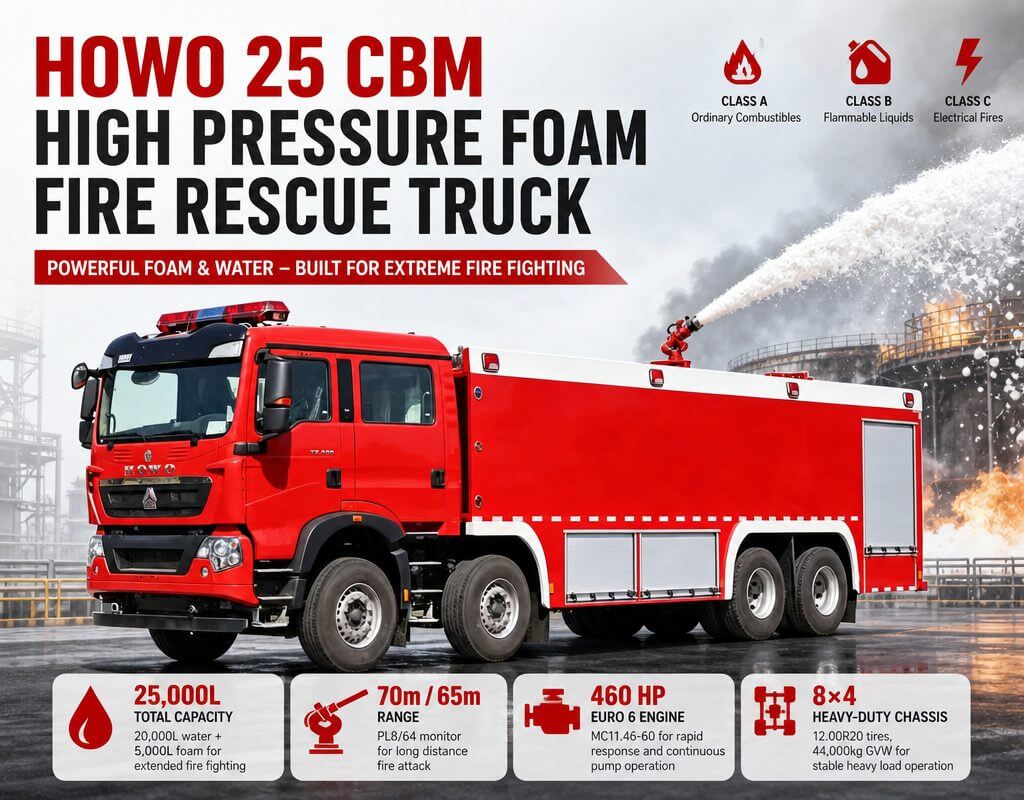HOWO TX Fire Tender With CB10120 Fire Pump (1)