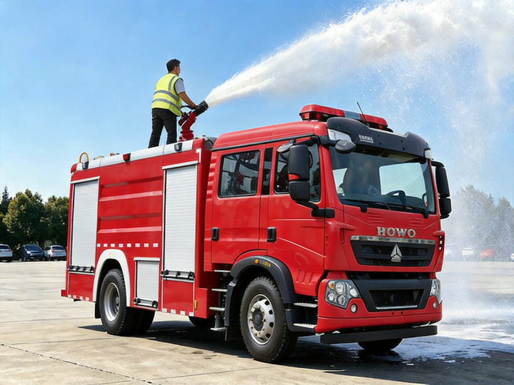 HOWO 6000L Water Tank Fire Trucks (9)