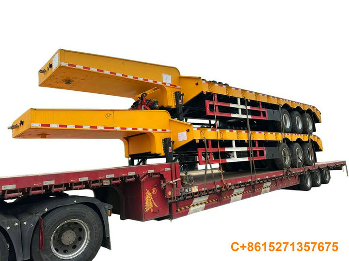 13M 60- 80 Tons Lowboy Trailer With 30T Winch 4pcs Container Locks 