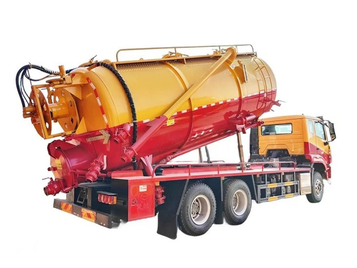 HOWO Combined Sewer Jetting And Vacuum Trucks 9000L Sewage 6000L Clean Water 