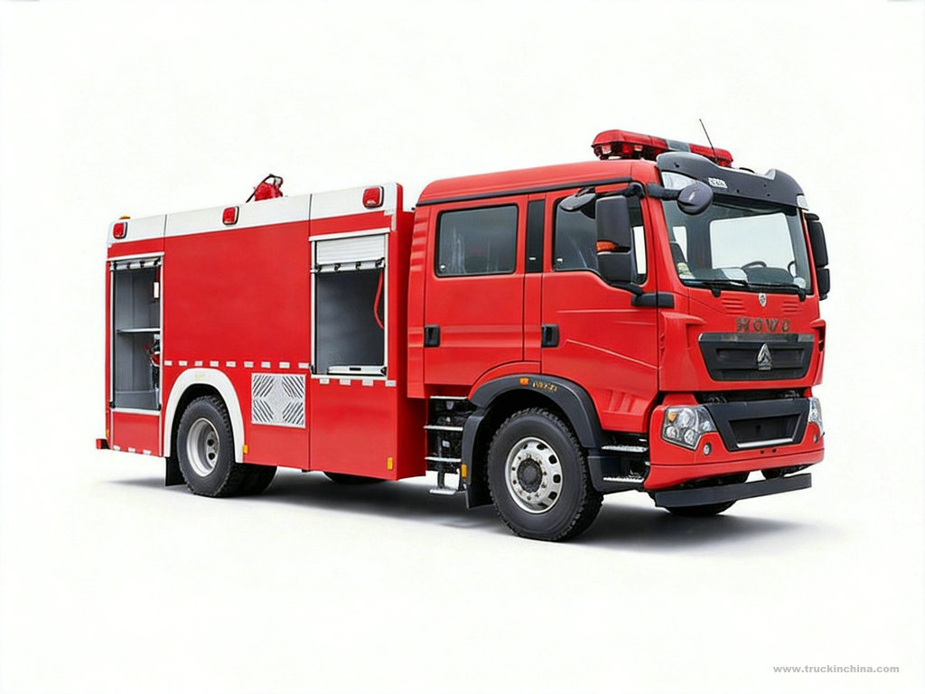 HOWO 4x2 Water Foam Fire Fighting Truck 6000L Water + 2000L Foam 