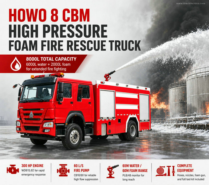 HOWO 8T Foam Fire Truck (18) HOWO 8T Foam Fire Truck (18)