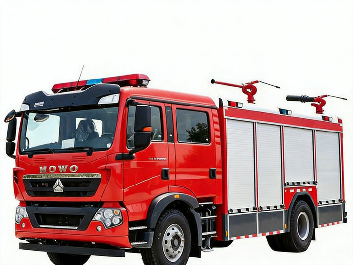 HOWO 4 Tons Dry Powder Emergency Fire Fighting Truck 