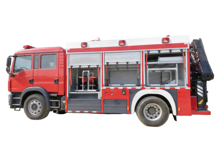 HOWO Rescue Fire Vehicle with 5 Tons Crane