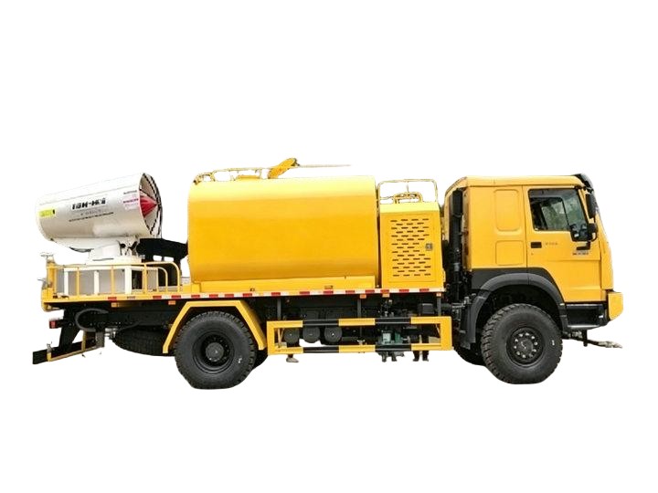 AWD 4x4 Howo Dust Control Mining Sprinkler Tanker Truck with 80m Suppress Dust Water Cannon