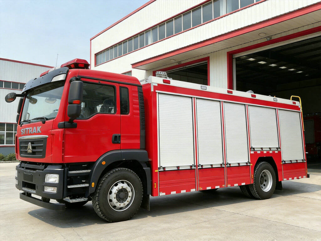 HOWO SITRAK Emergency Lighting Rescue Fire Truck 4500L water 1600L foam (9)