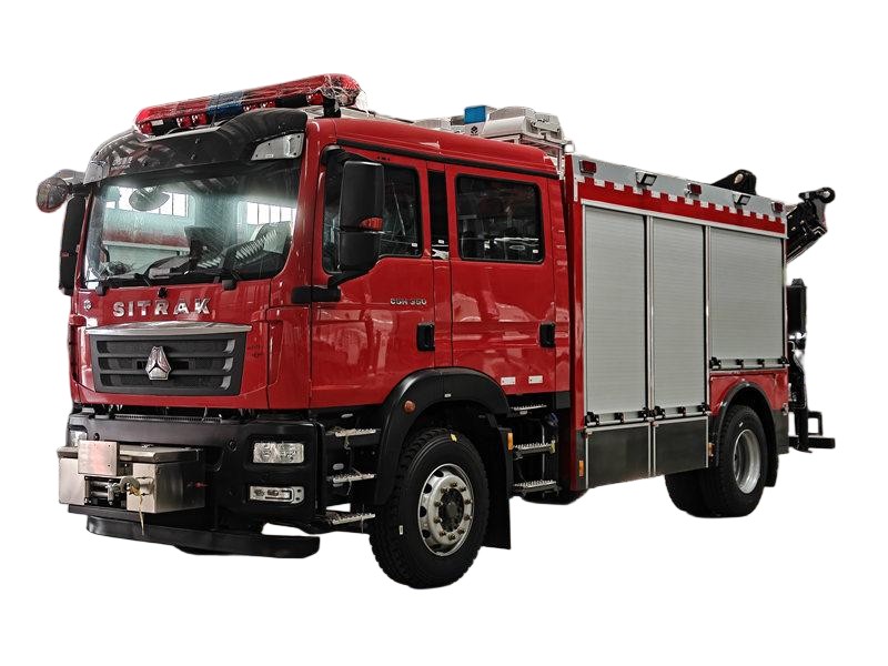 Howo Sitrak C5H Heavy Rescue Fire Truck with Crane Lighting and Power System