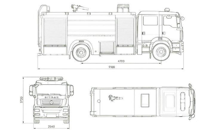 HOWO Emergency Fire Fighting Truck (6)