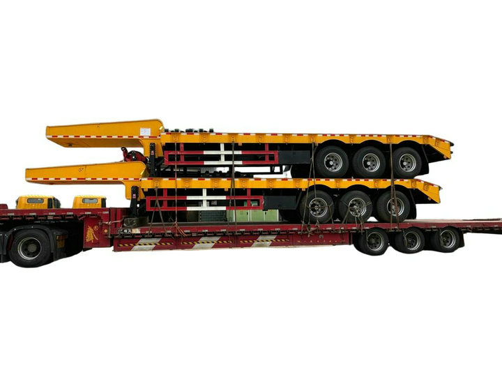 13M 60- 80 Tons Lowboy Trailer With 30T Winch 4pcs Container Locks 