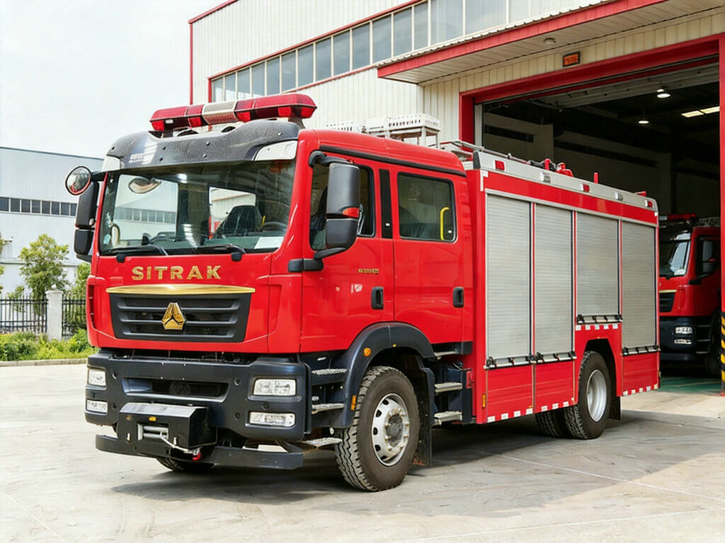 HOWO SITRAK Emergency Lighting Rescue Fire Truck 4500L water 1600L foam (11)