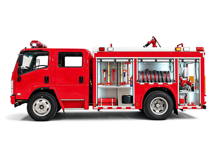 ISUZU NPR 189HP Water Foam Fire Fighting Truck 2500L Water + 1000L Foam 