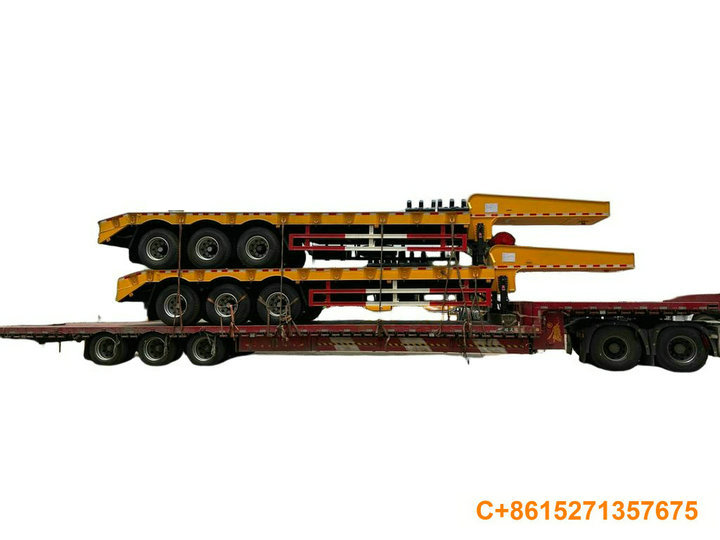 13M 60- 80 Tons Lowboy Trailer With 30T Winch 4pcs Container Locks 