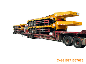 13M 60- 80 Tons Lowboy Trailer With 30T Winch 4pcs Container Locks 